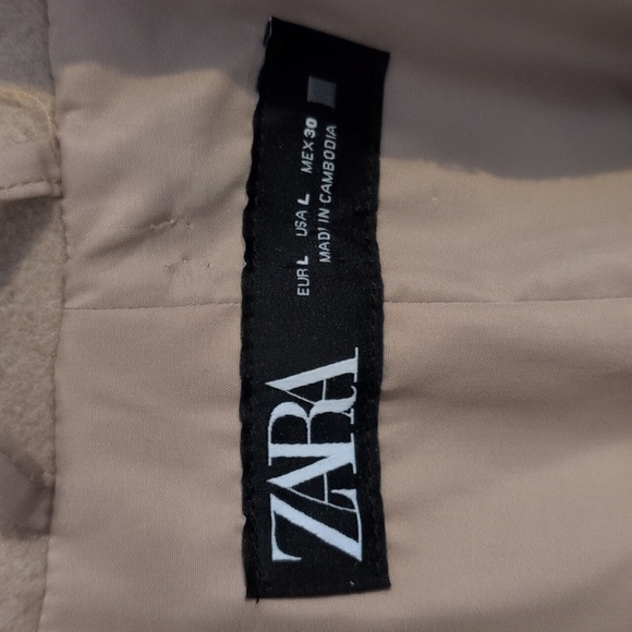 ZARA  Tan/ Camel Long Coat Professional Classic Size Large - Picture 3 of 9